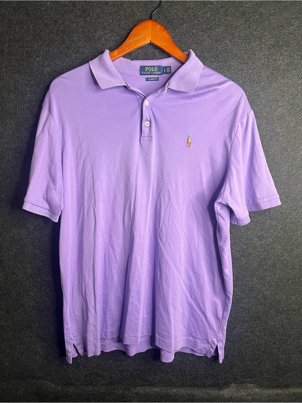 Polo Ralph Lauren Polo Shirt Mens L Purple Pima Soft Touch Golf Preppy